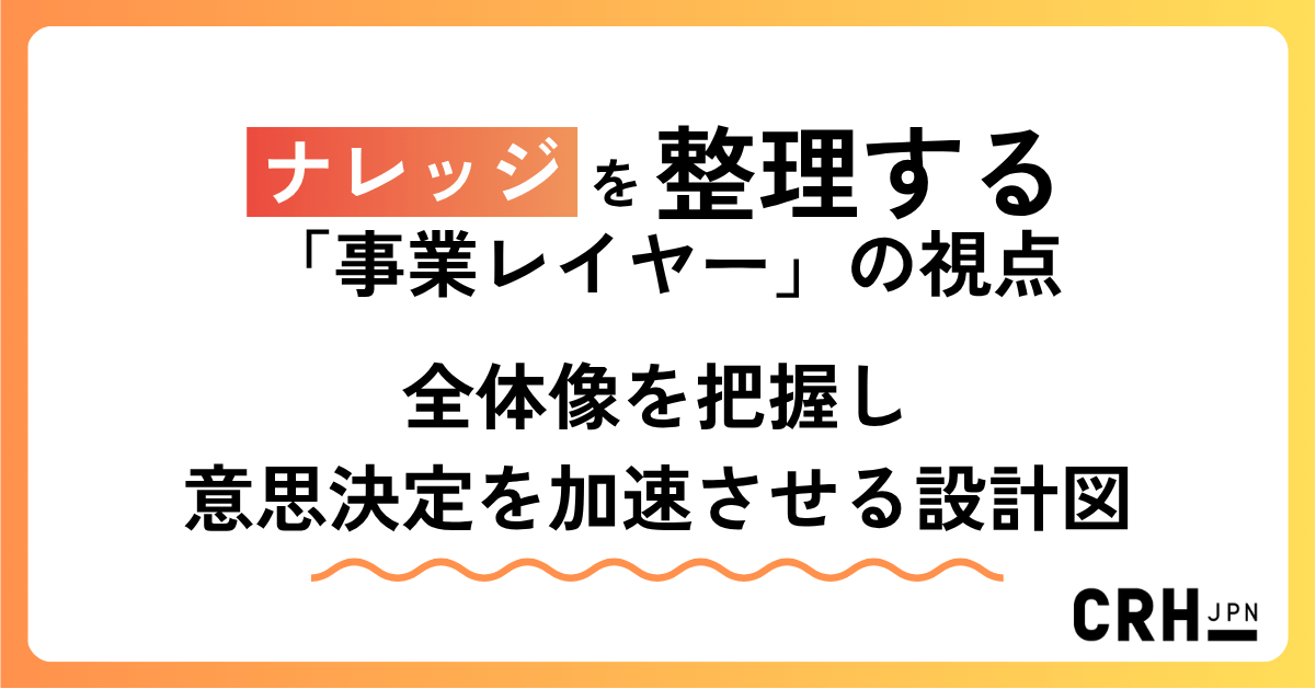 ナレッジを整理する「事業レイヤー」の視点 ― 全体像を把握し、意思決定を加速させる設計図 ―
