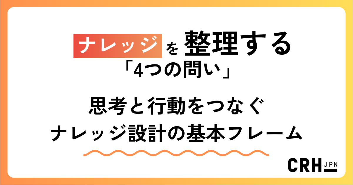 ナレッジを整理する「4つの問い」  ― 思考と行動をつなぐナレッジ設計の基本フレーム ―